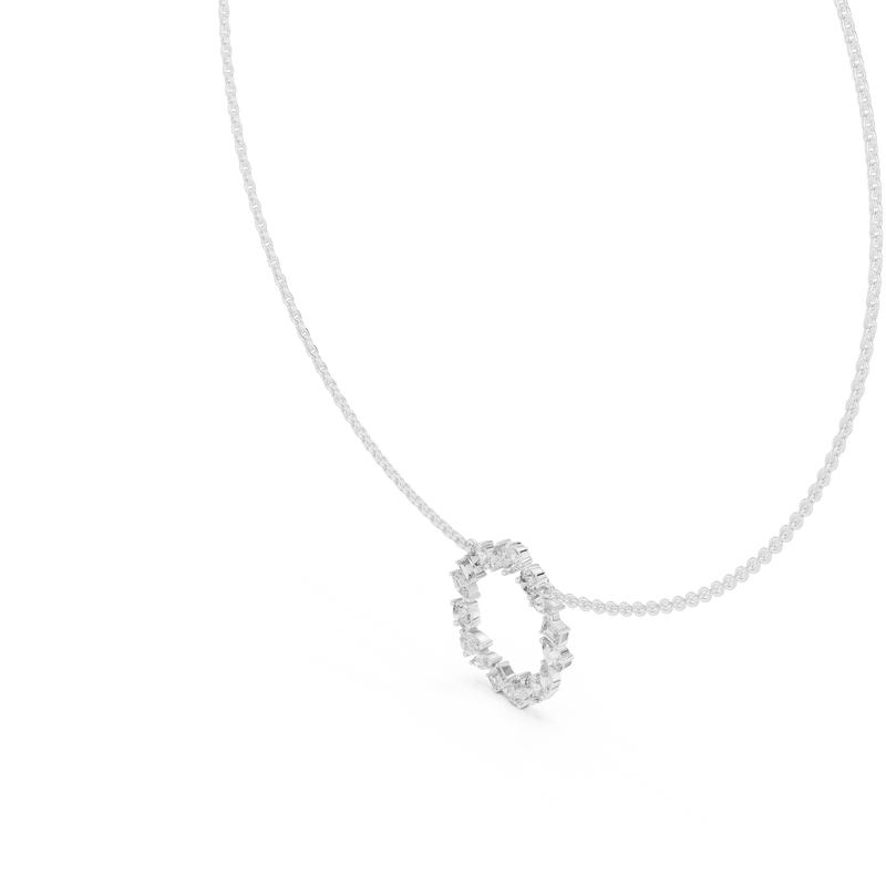 Mixed Cut Diamond Wreath Necklace