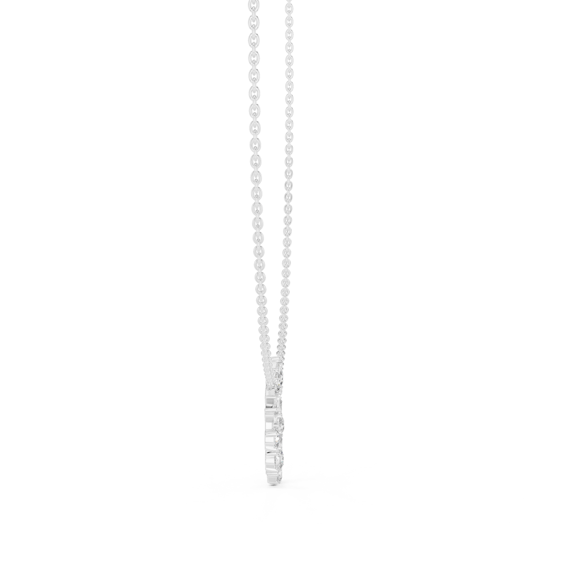 Mixed Cut Diamond Wreath Necklace