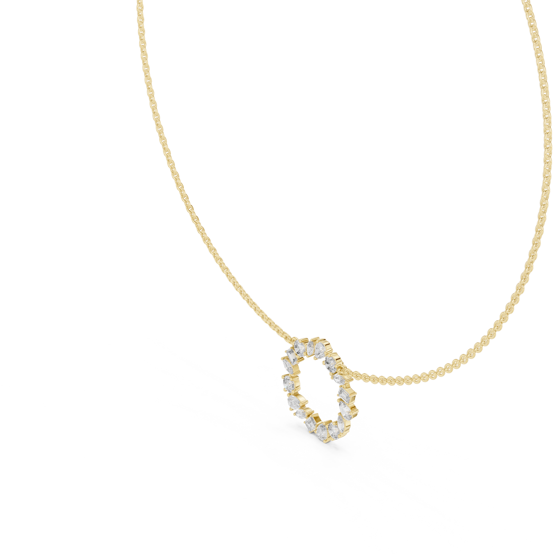 Mixed Cut Diamond Wreath Necklace