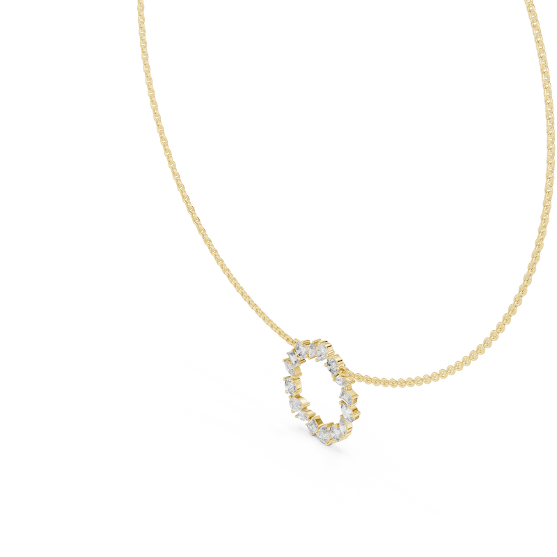 Mixed Cut Diamond Wreath Necklace