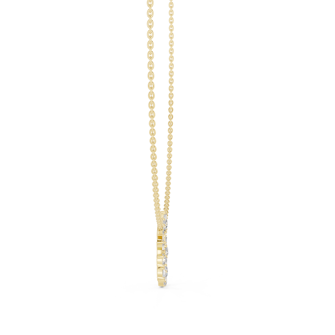 Mixed Cut Diamond Wreath Necklace