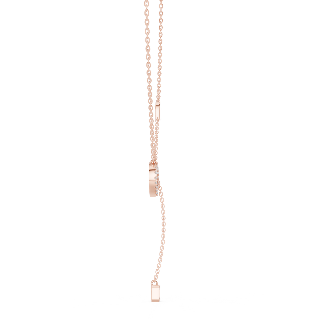 Pave Diamond Halo Open Heart Necklace