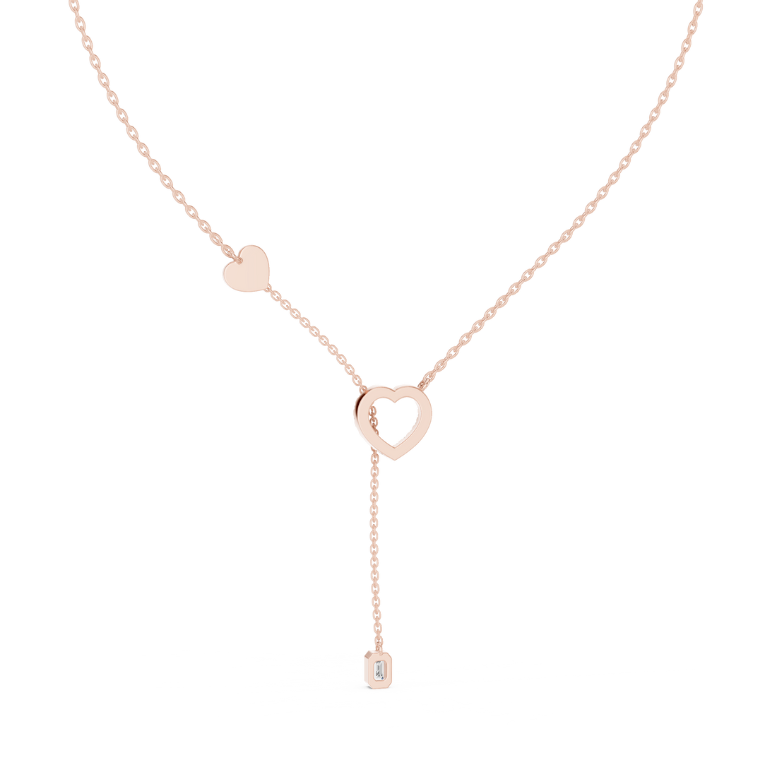 Pave Diamond Halo Open Heart Necklace