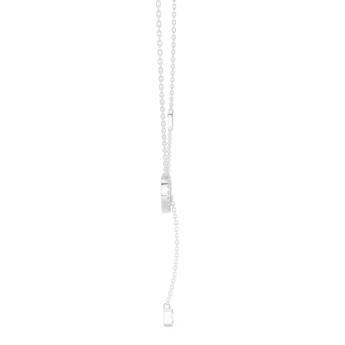 Pave Diamond Halo Open Heart Necklace