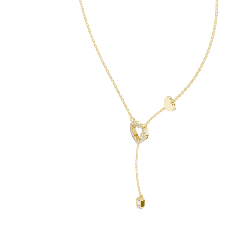 Pave Diamond Halo Open Heart Necklace