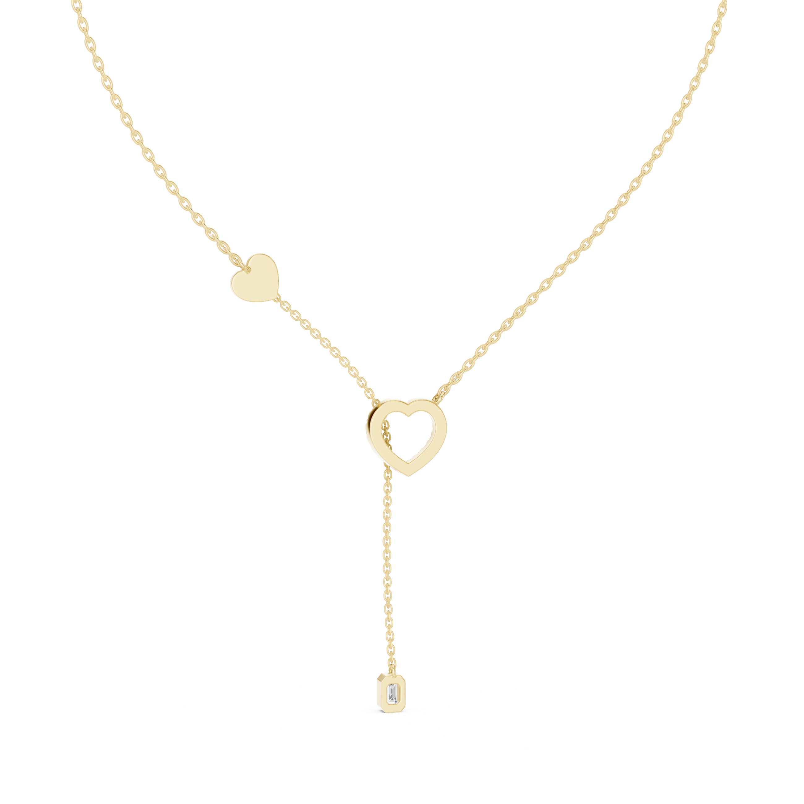 Pave Diamond Halo Open Heart Necklace