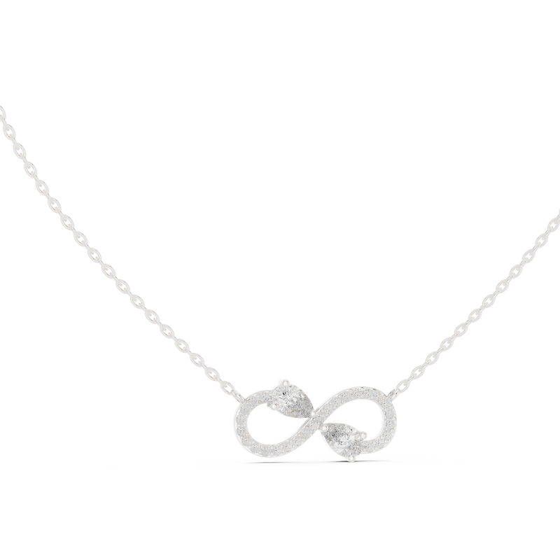 The Eternal Infinity Necklace two pear-cut stones
