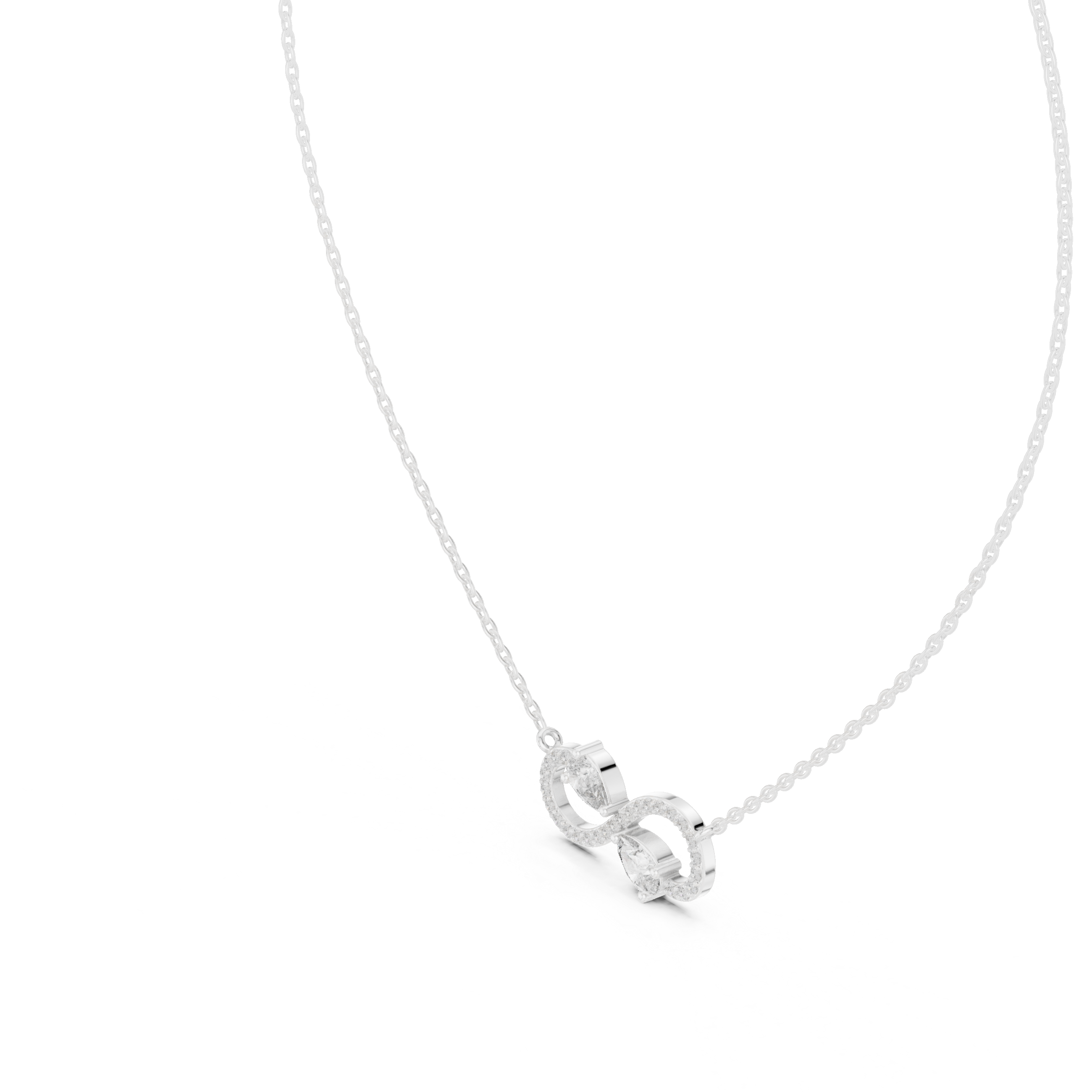The Eternal Infinity Necklace two pear-cut stones
