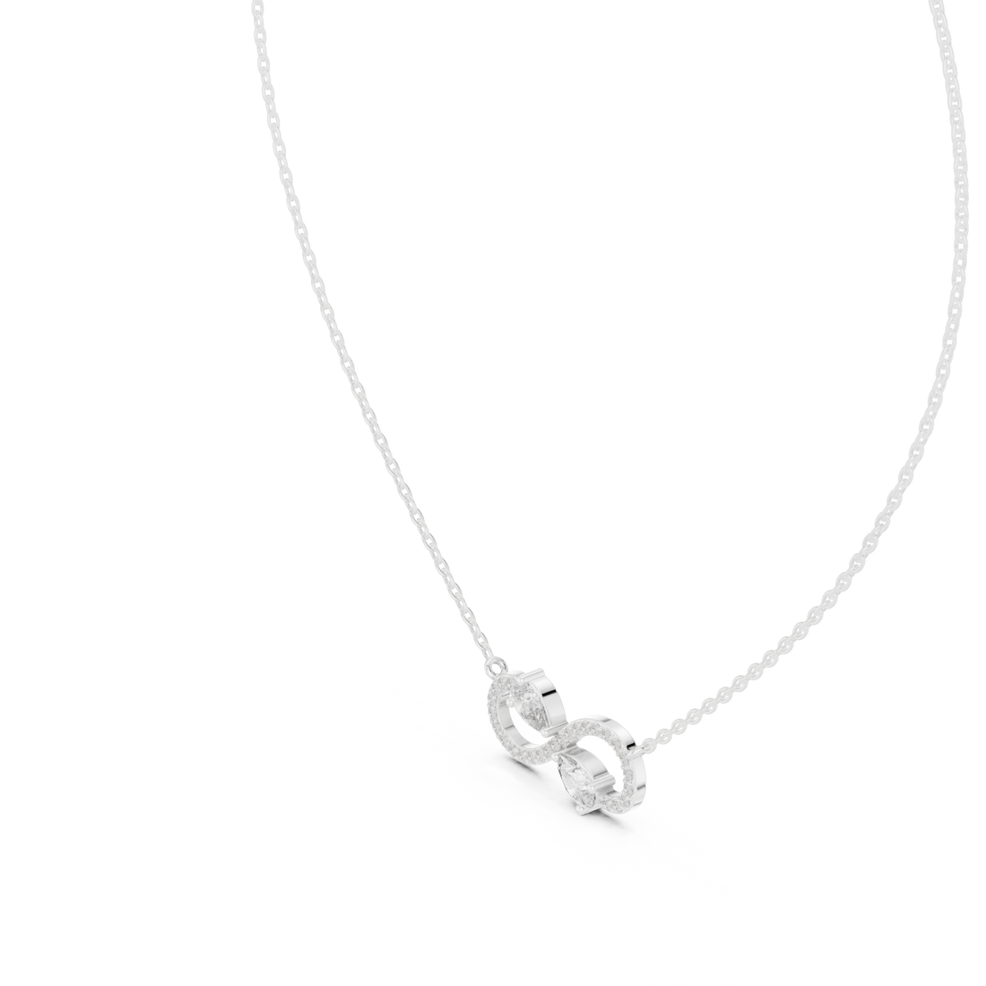 The Eternal Infinity Necklace two pear-cut stones