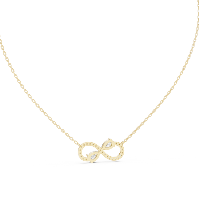 The Eternal Infinity Necklace two pear-cut stones