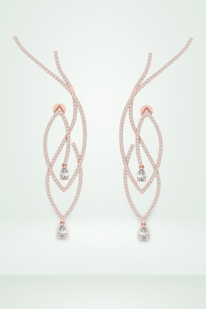 Riaagh Vine Dangler Diamond Earring