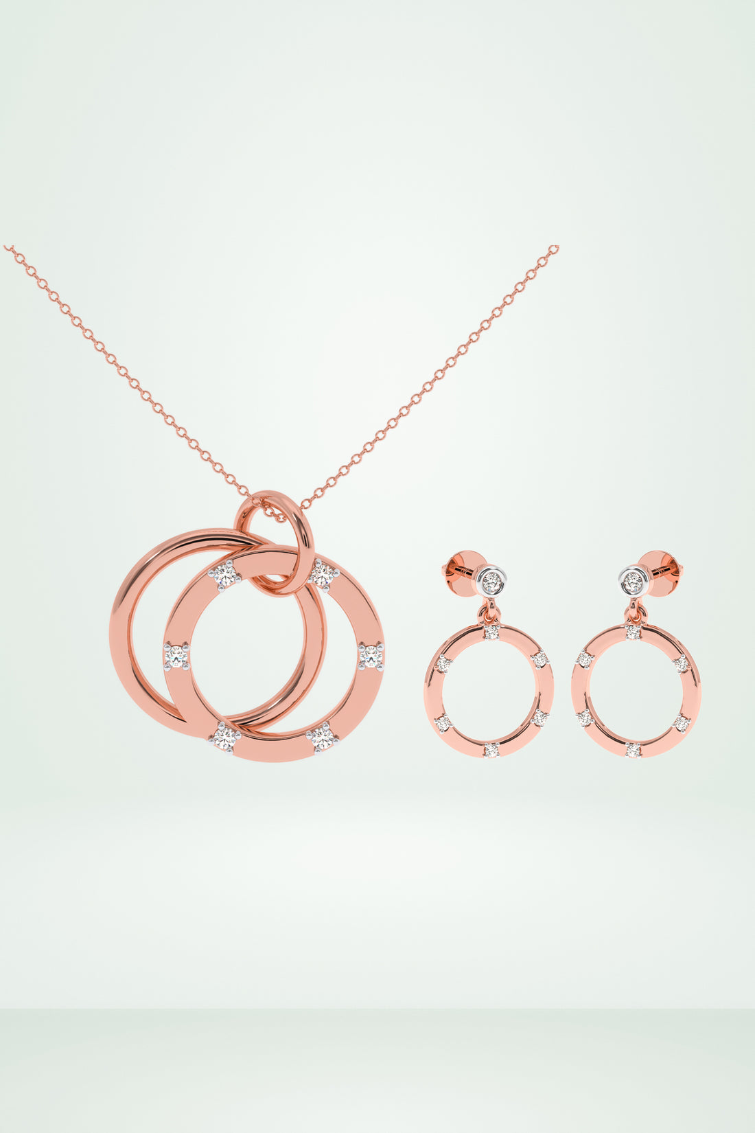 Dual Circle Simple Pendant Set