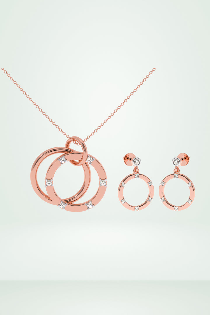 Dual Circle Simple Pendant Set
