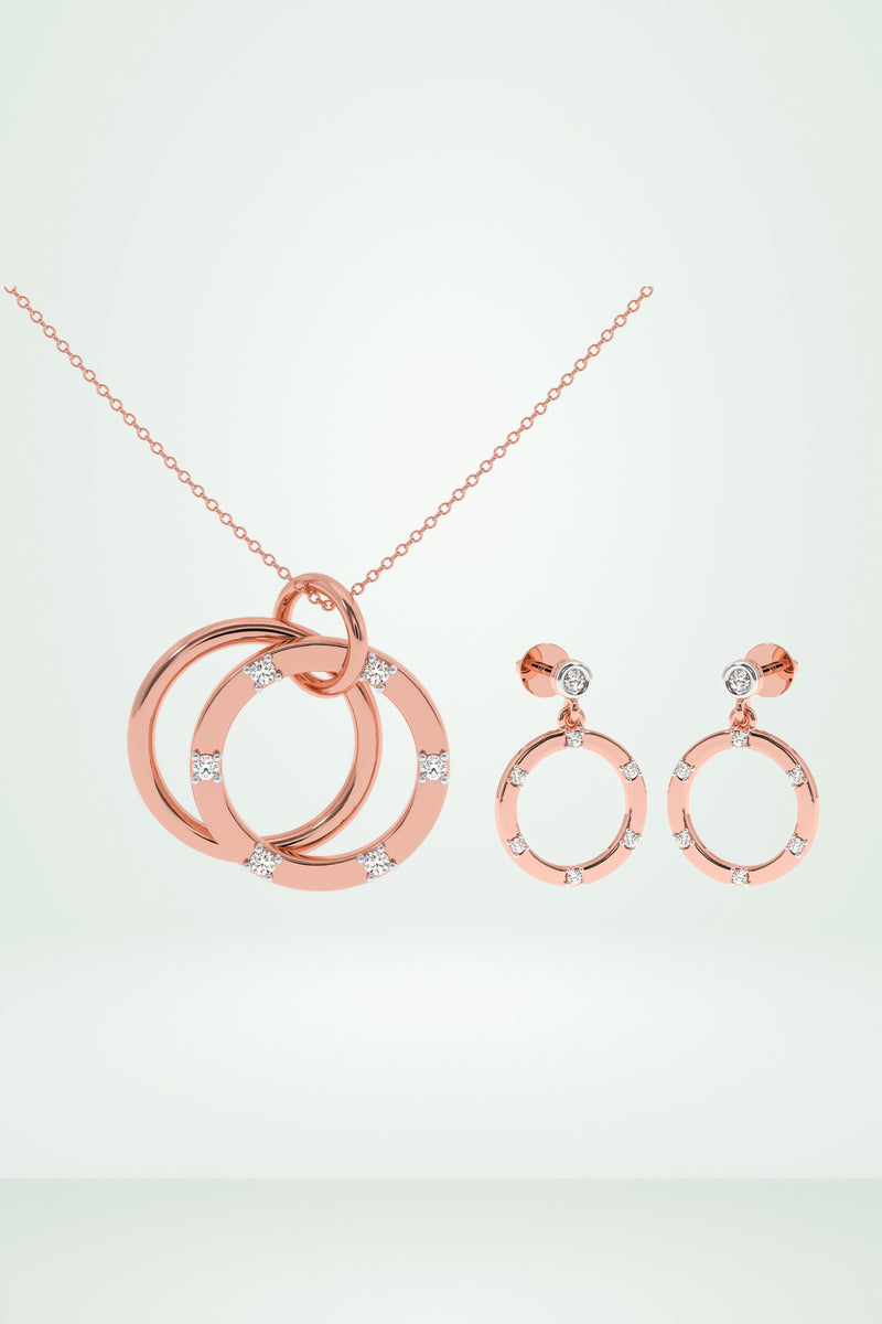 Dual Circle Simple Pendant Set