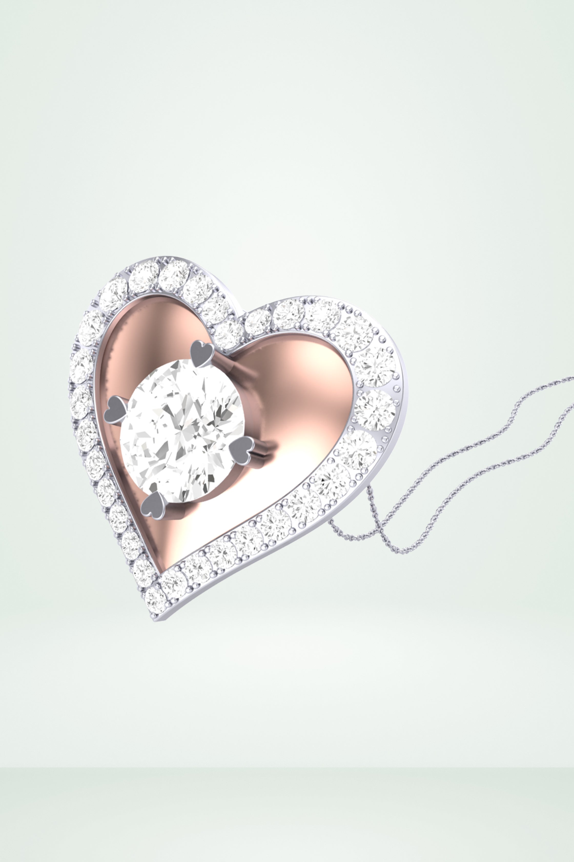 Solitaire Heart Shape Pendant