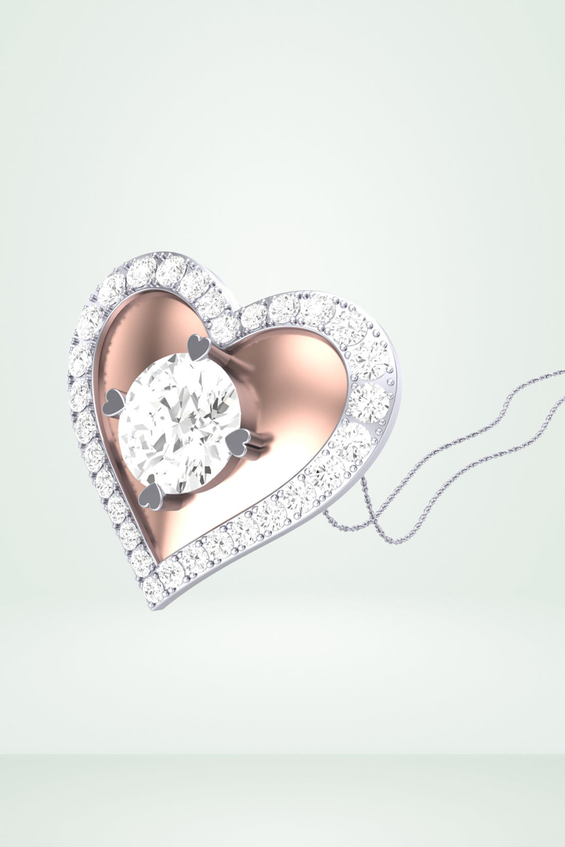 Solitaire Heart Shape Pendant