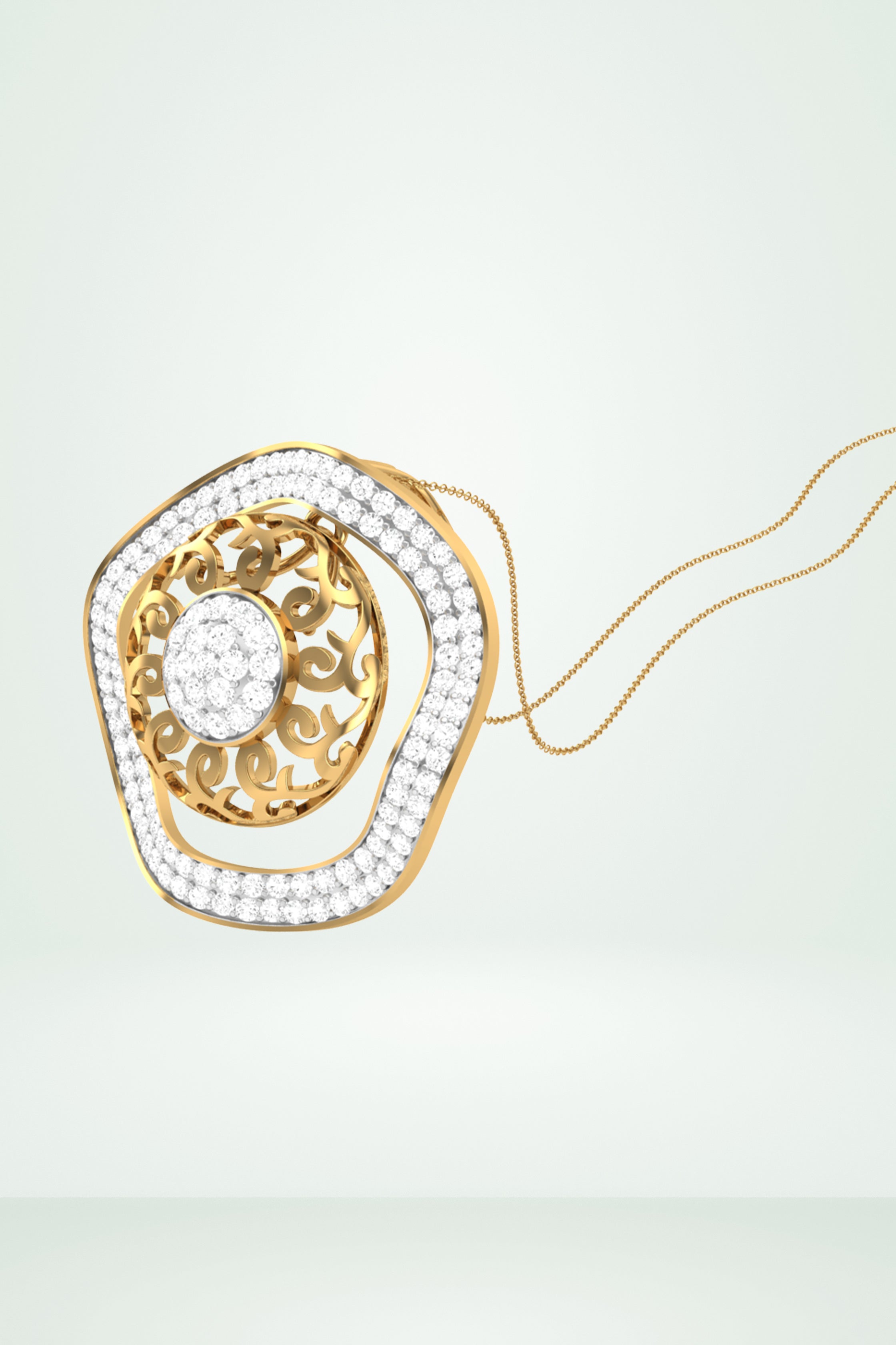 Openwork Halo Border Pendant