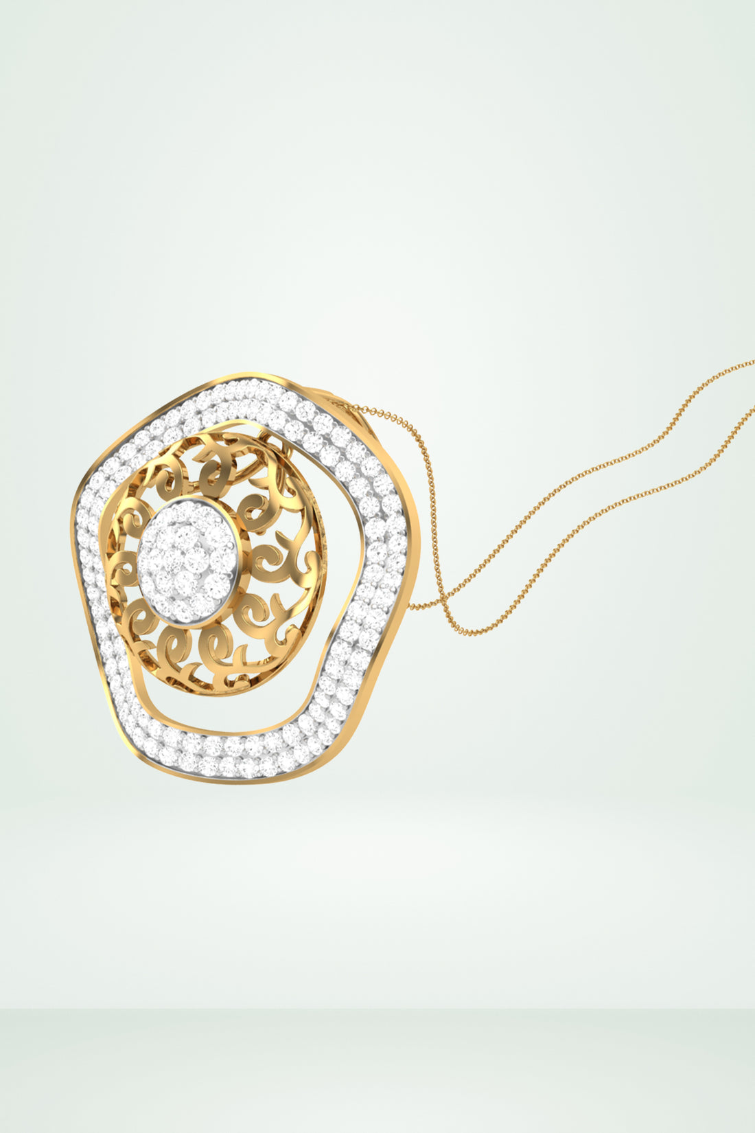 Openwork Halo Border Pendant