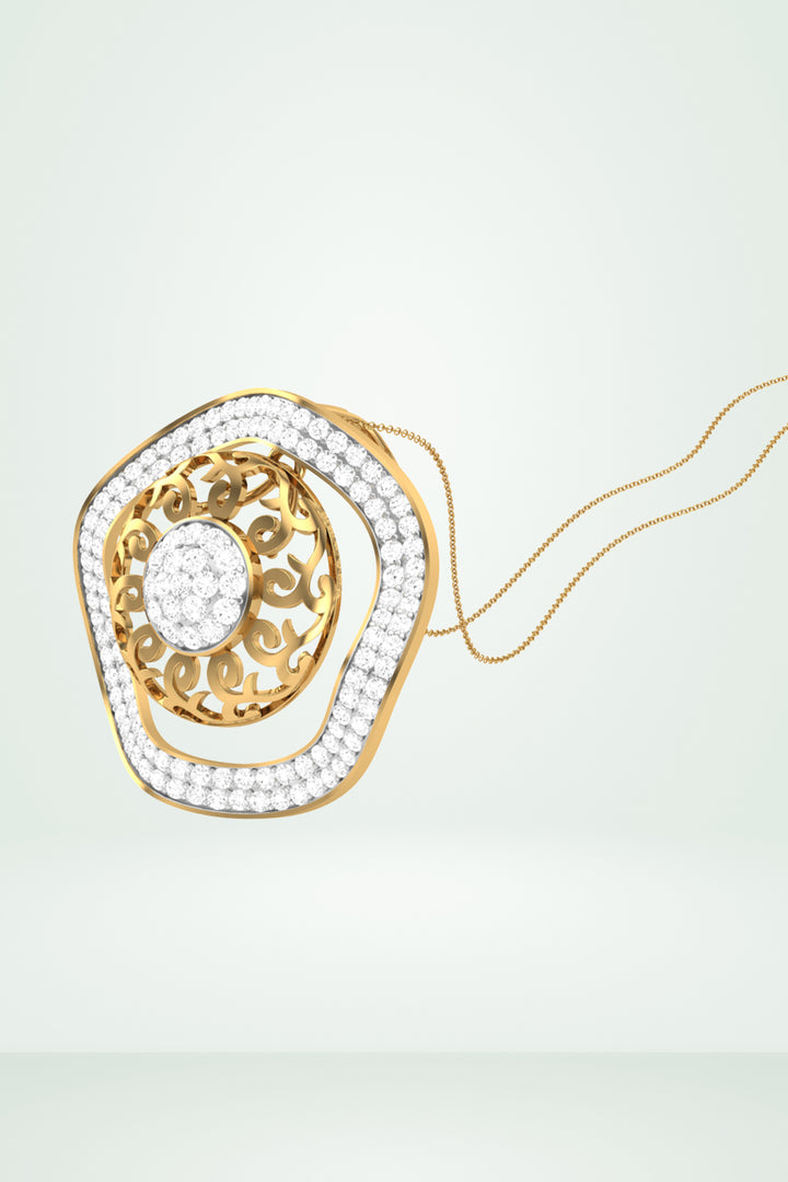 Openwork Halo Border Pendant