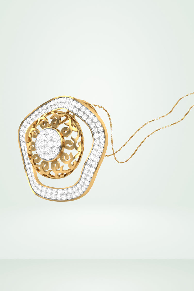 Openwork Halo Border Pendant