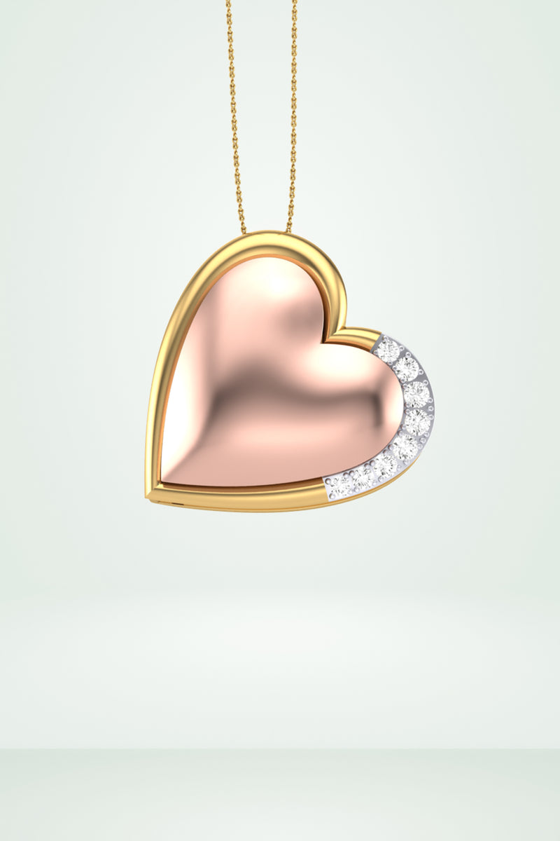 3 In 1 Solid Heart Shape Pendant