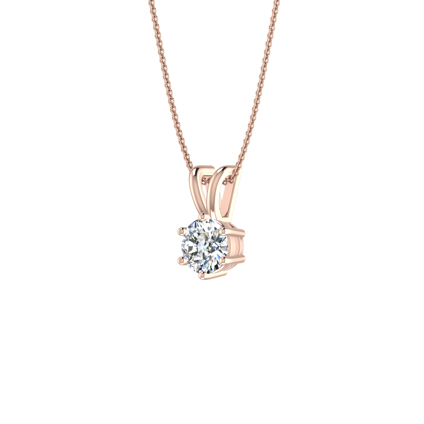 6 Prong 1ct. Round Solitaire Pendant