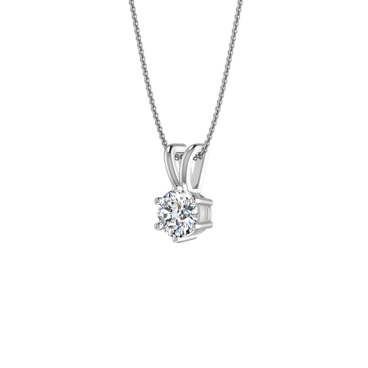 6 Prong 1ct. Round Solitaire Pendant