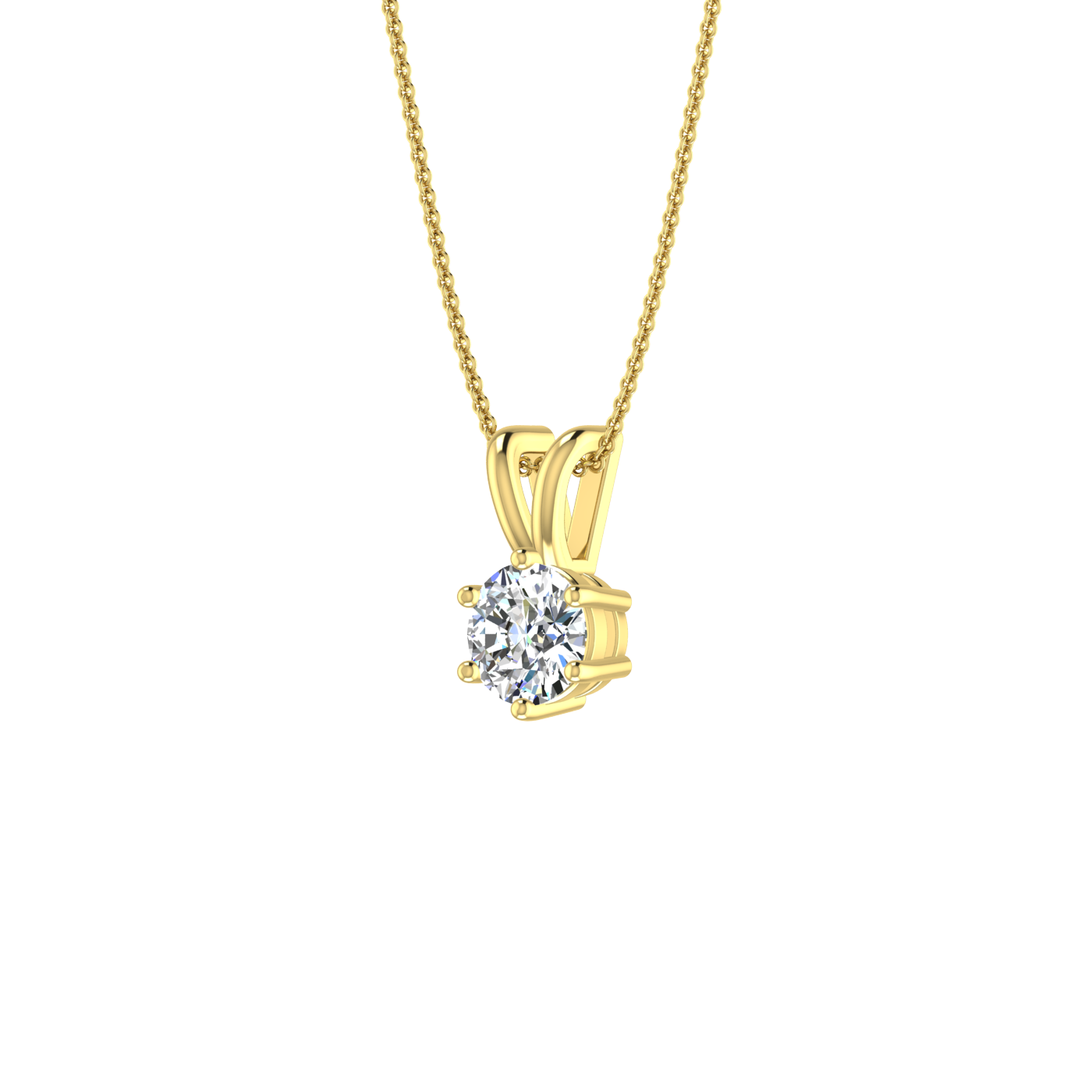 6 Prong 1ct. Round Solitaire Pendant