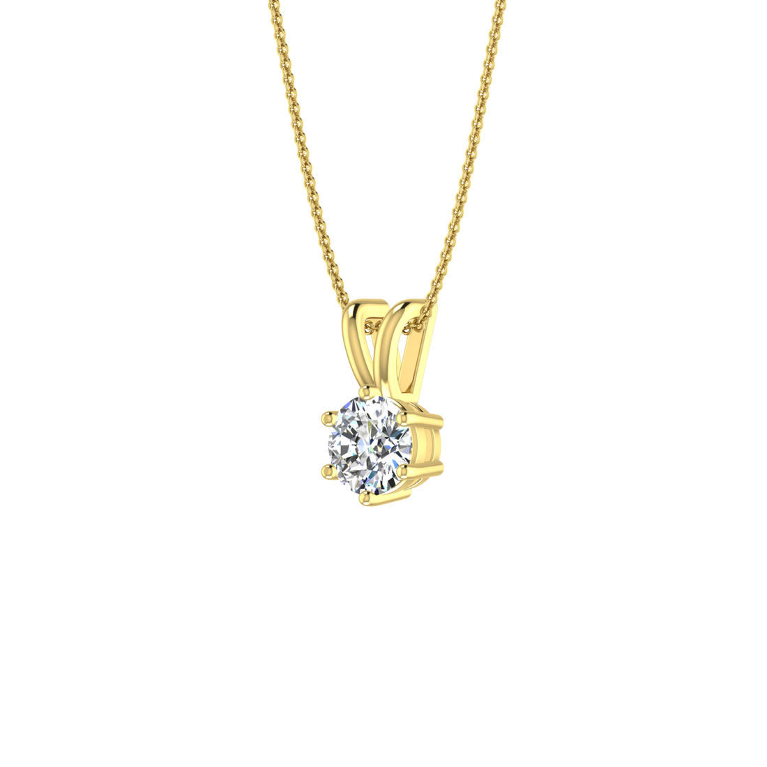 6 Prong 1ct. Round Solitaire Pendant