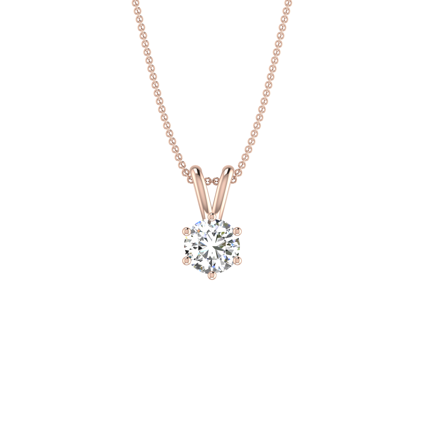 6 Prong 1ct. Round Solitaire Pendant