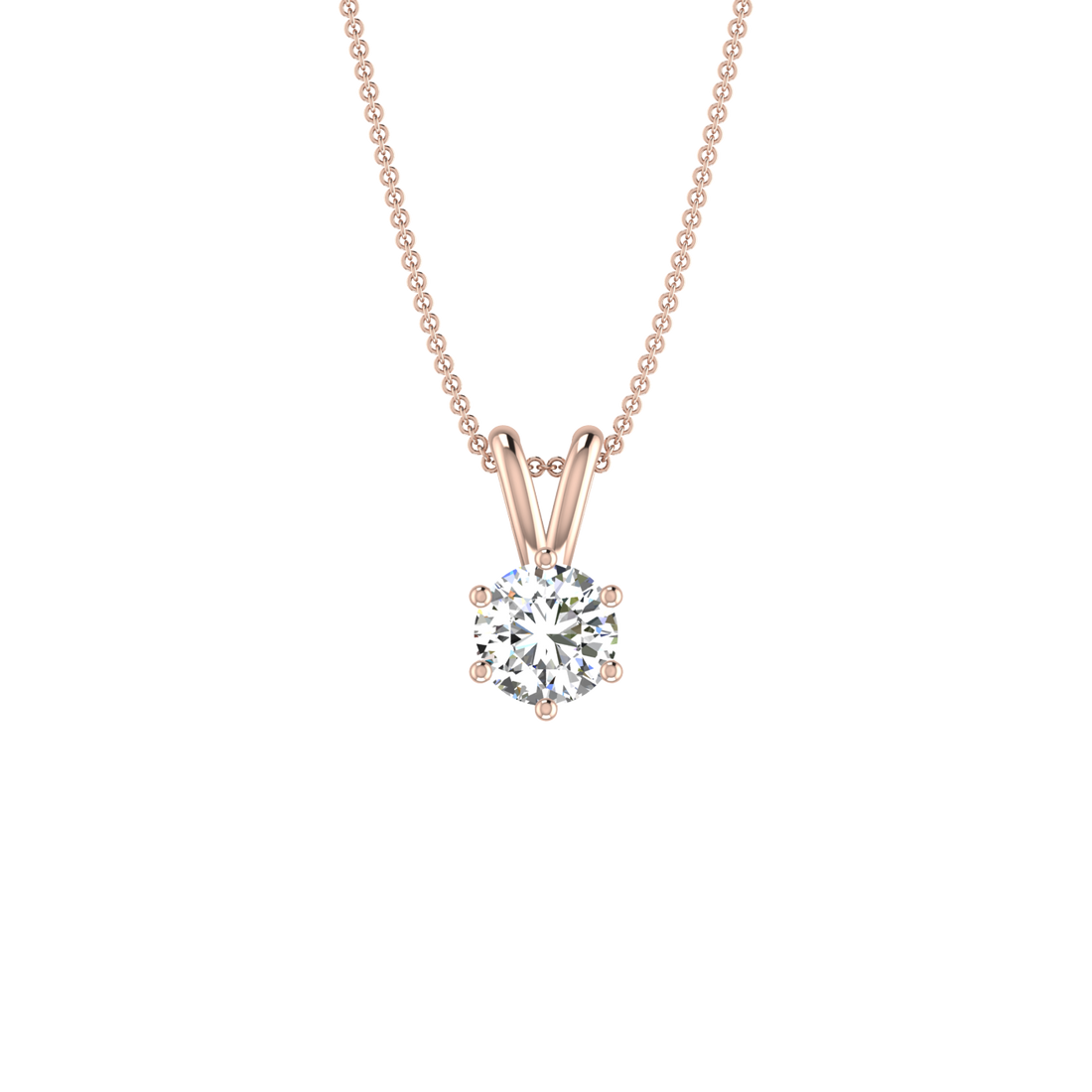 6 Prong 1ct. Round Solitaire Pendant