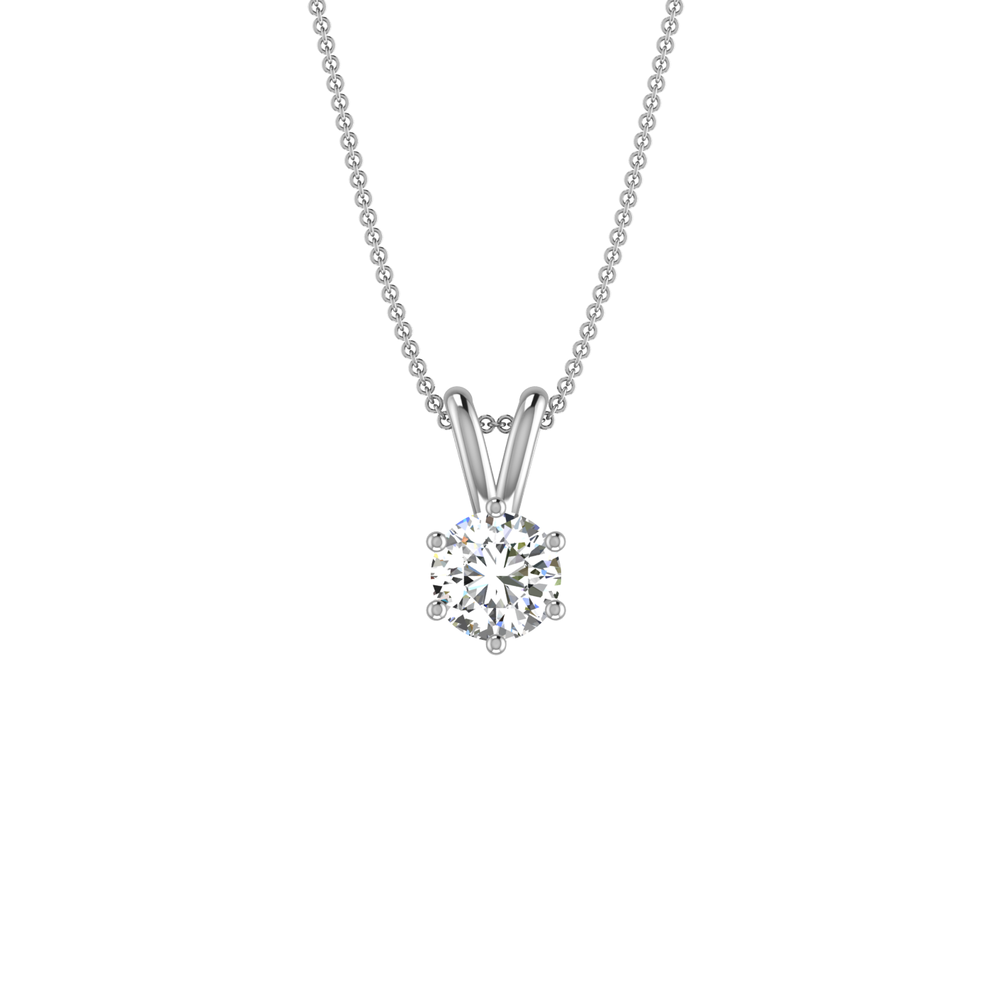6 Prong 1ct. Round Solitaire Pendant