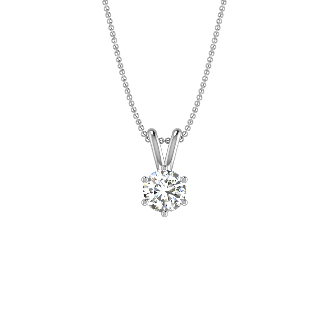 6 Prong 1ct. Round Solitaire Pendant
