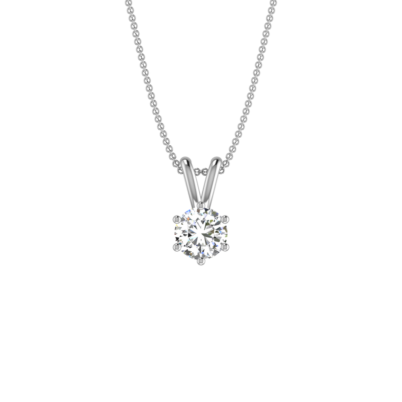 6 Prong 1ct. Round Solitaire Pendant