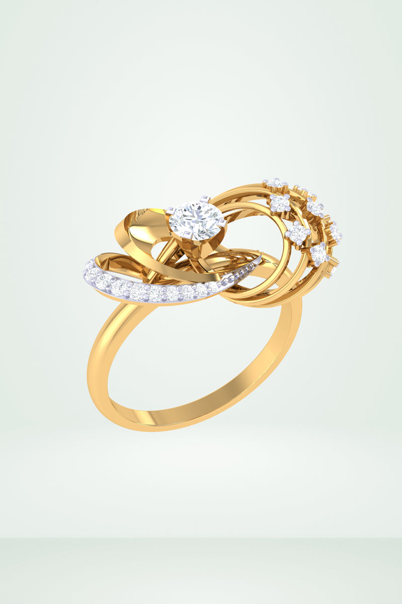 Swirl Design Diamond Ring 