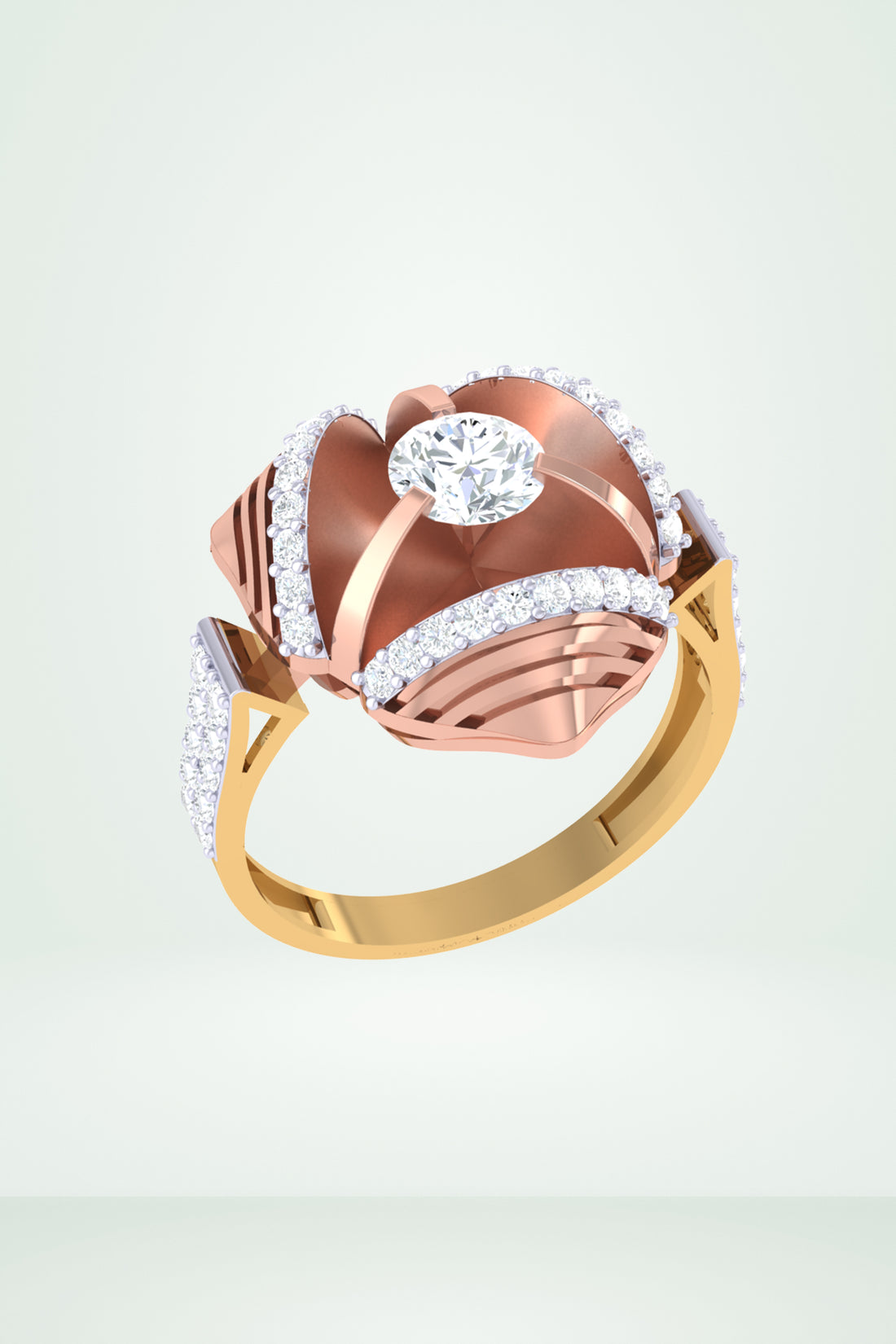 Solitaire Shell Design Diamond Ring