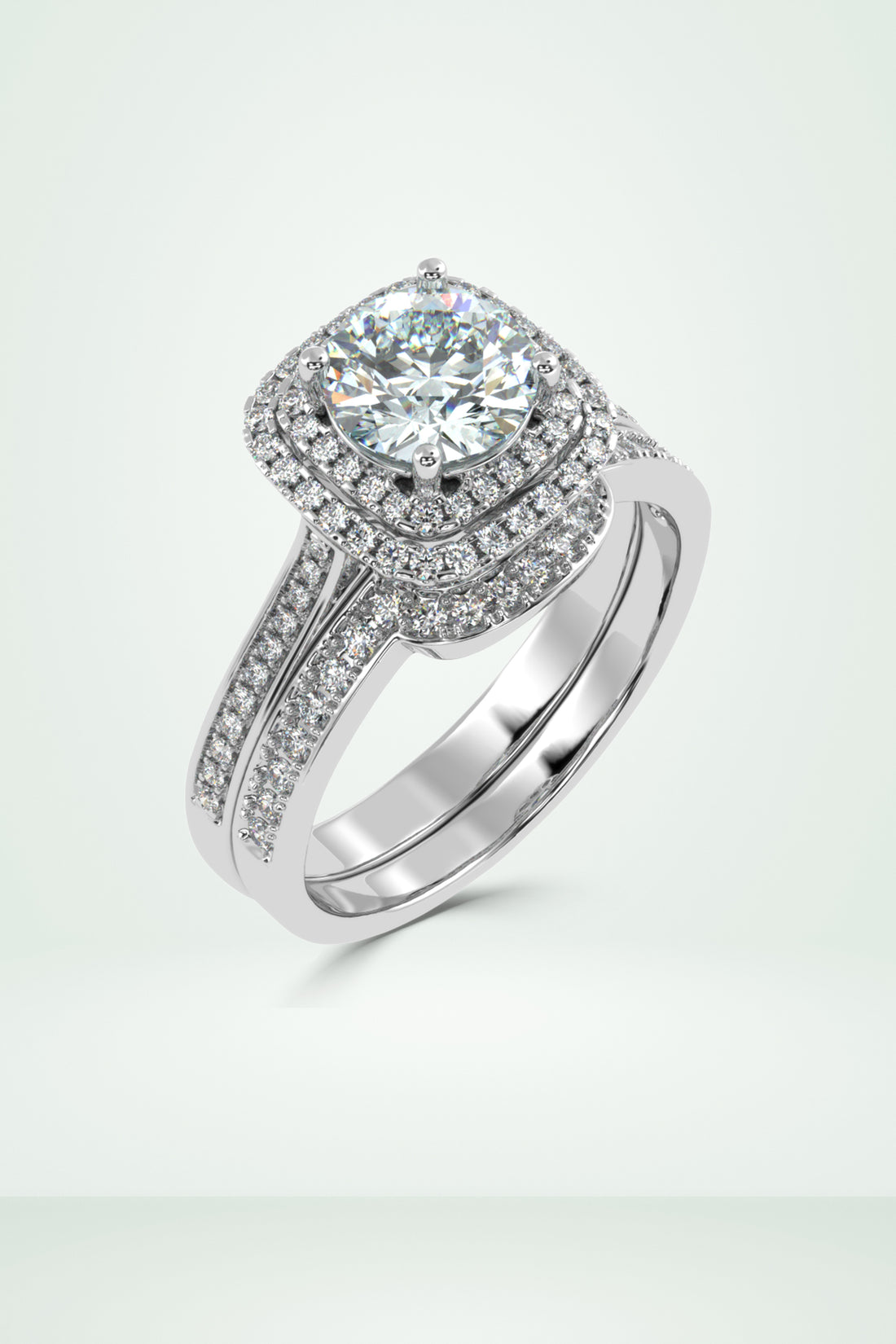 Dual Band Solitaire Diamond Ring