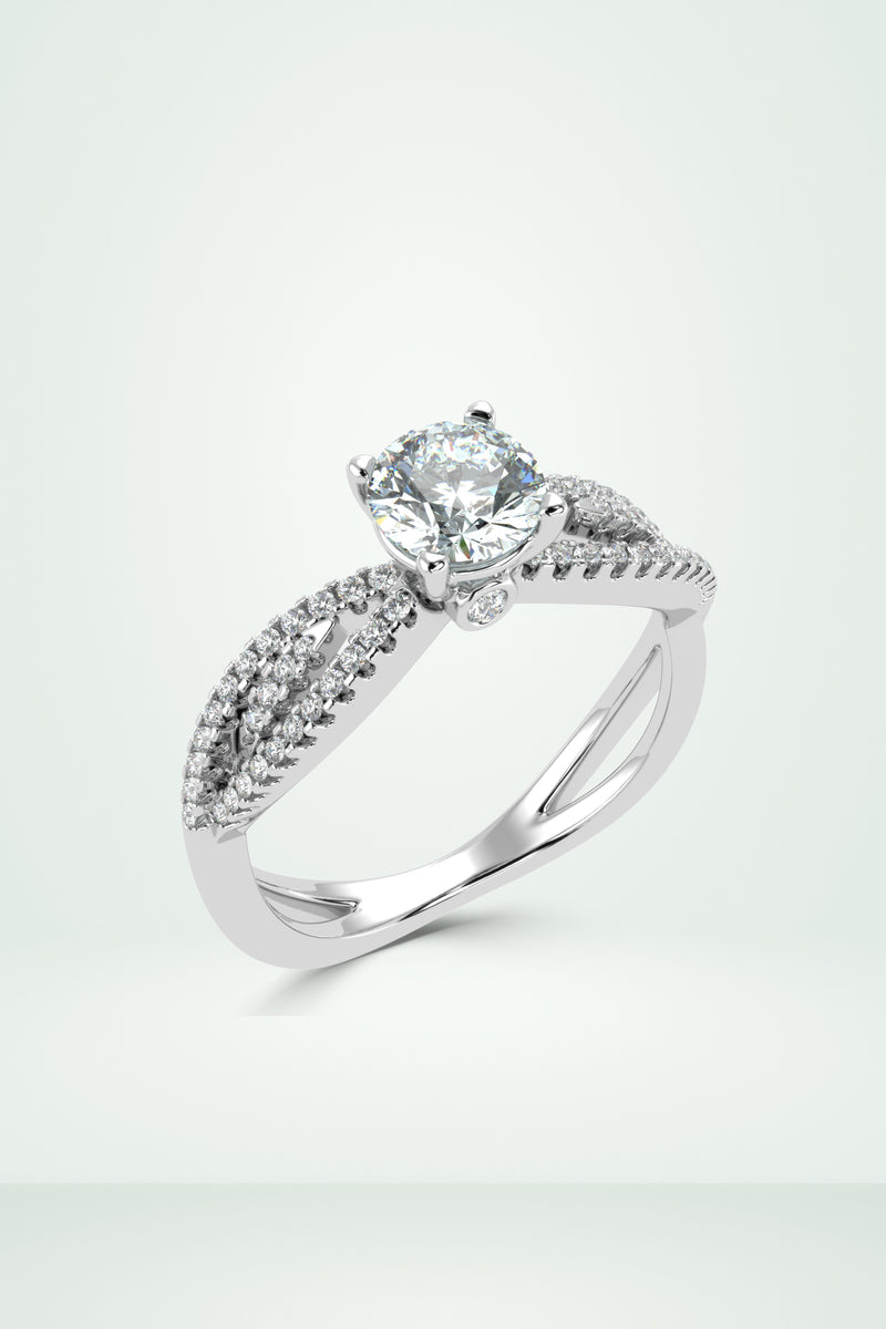 Solitaire Classic Interwind Engagement Ring