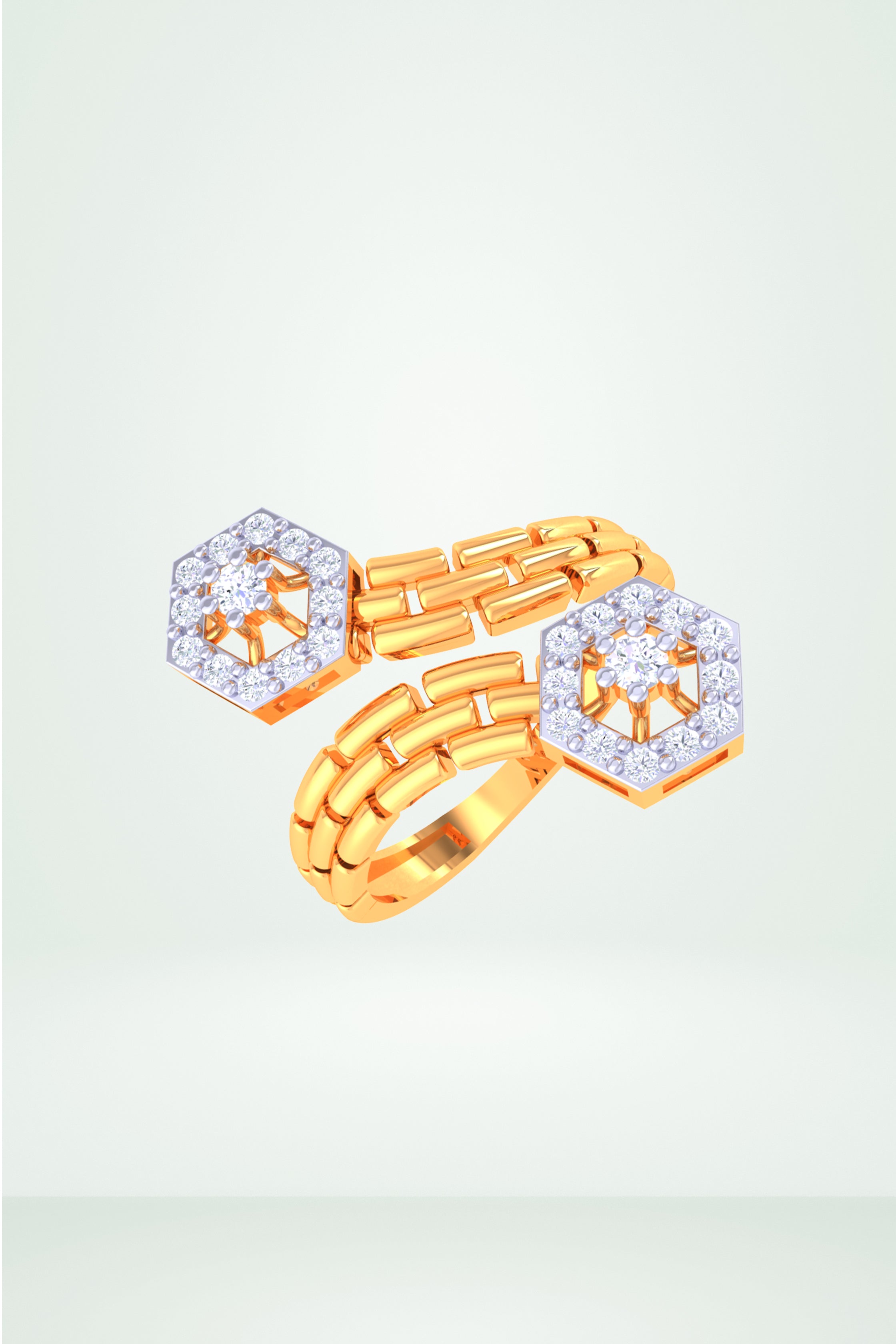 Hexagon Diamond Ring