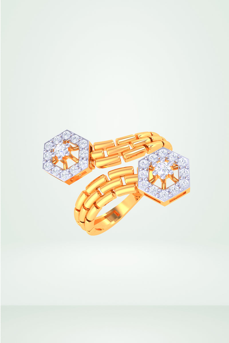 Hexagon Diamond Ring