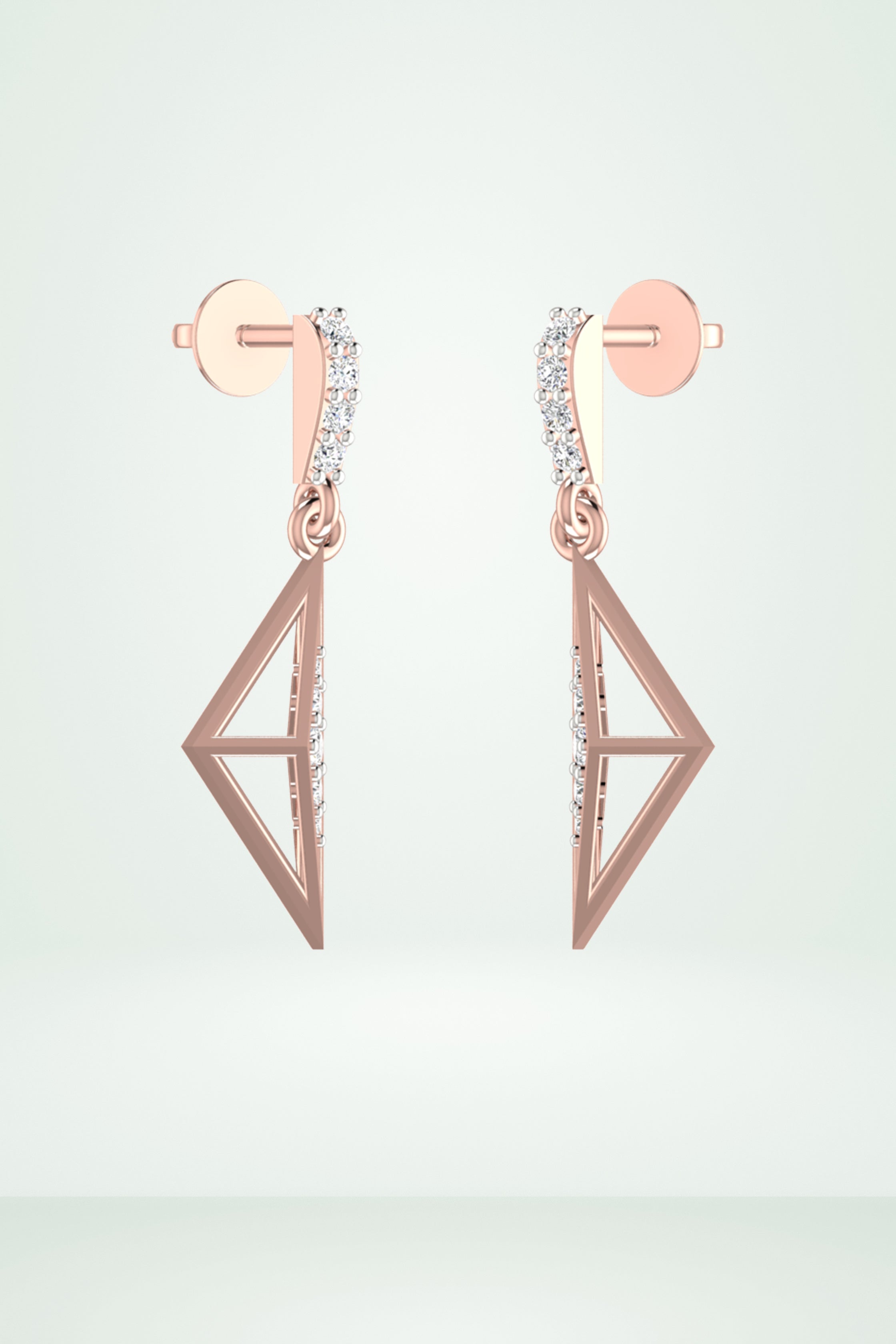 Riaagh Triangular Shape Diamond Delegate Earring