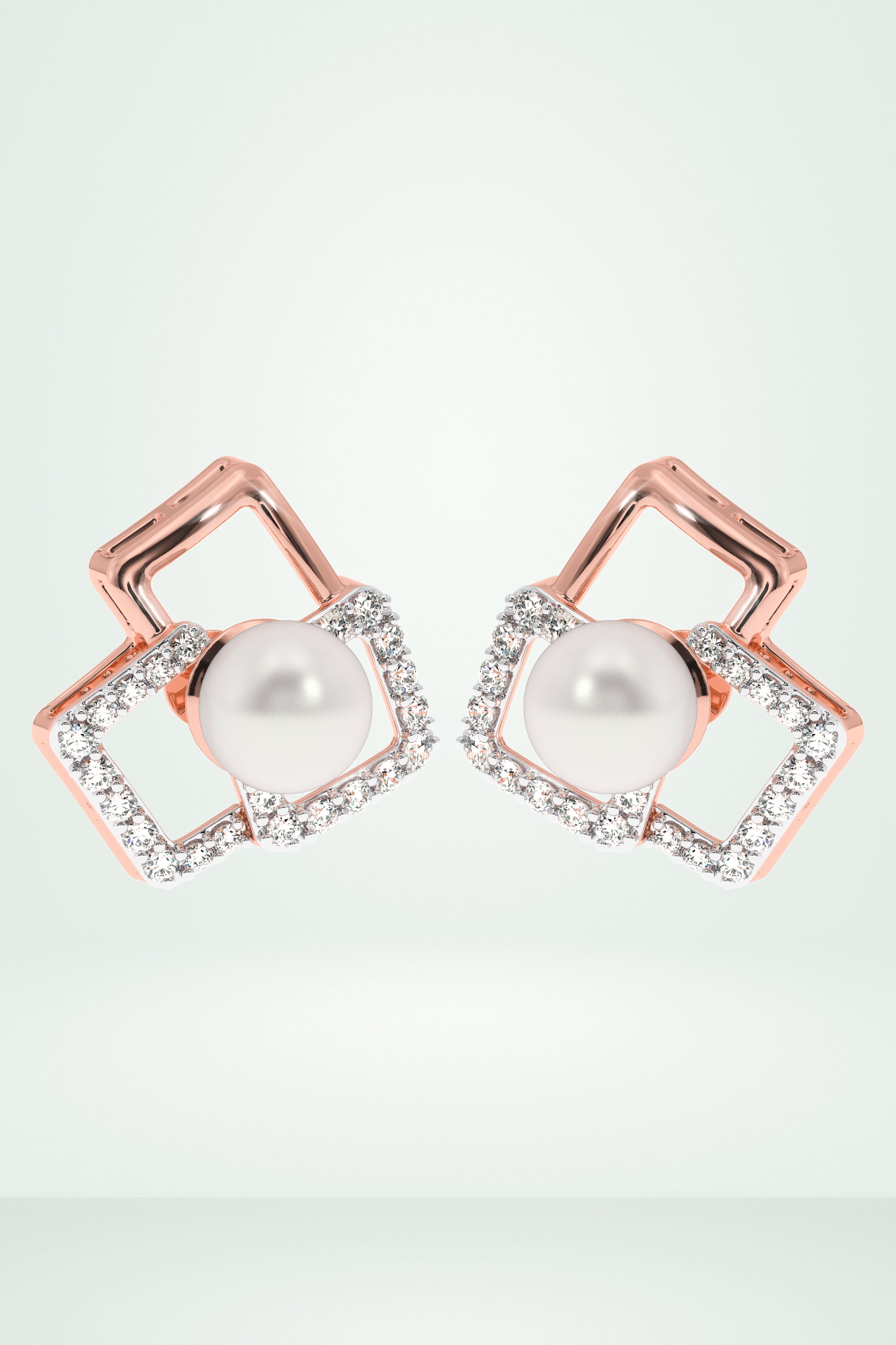 Riaagh Interlocking Square Pearl Earring