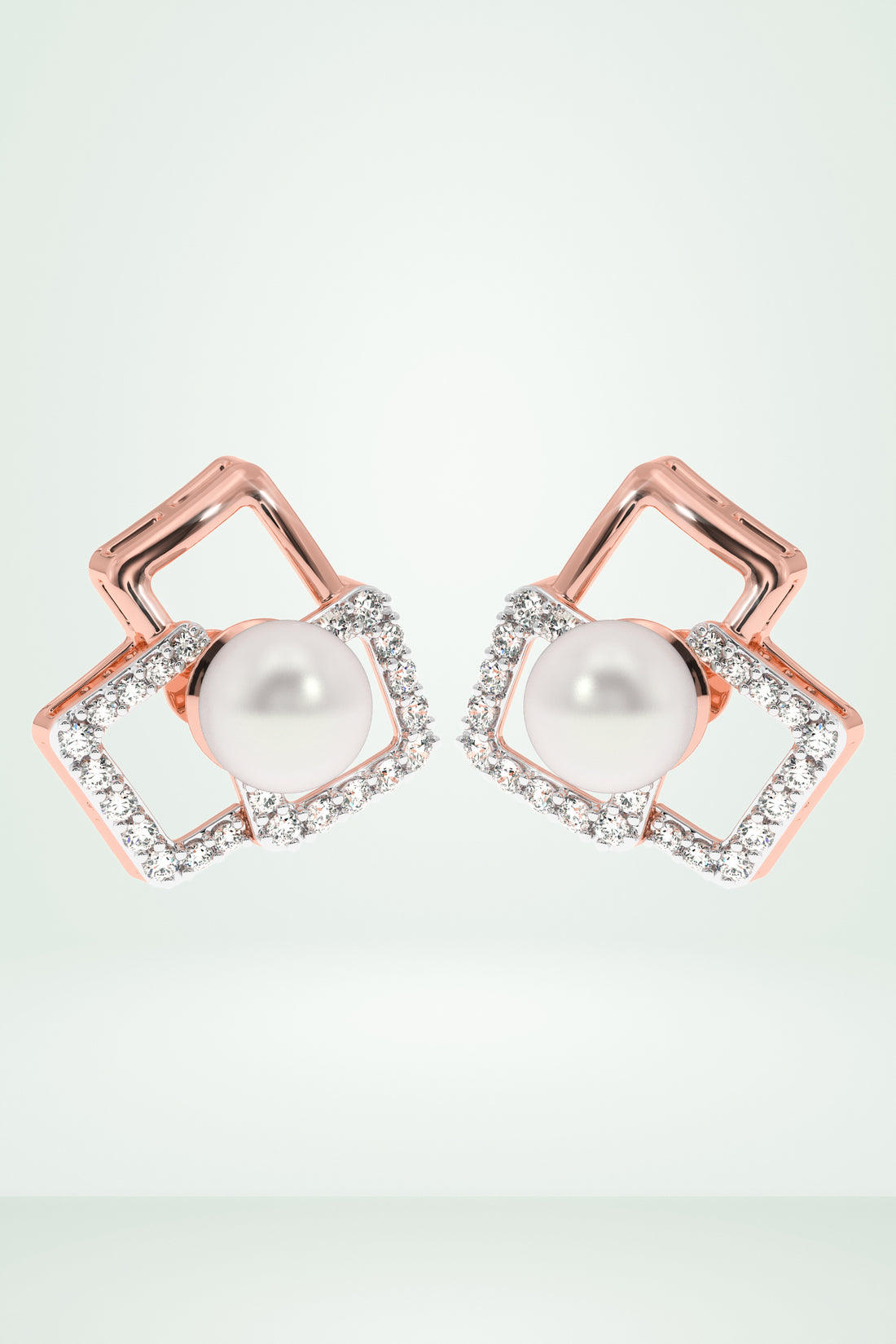 Riaagh Interlocking Square Pearl Earring