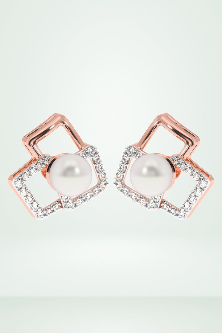 Riaagh Interlocking Square Pearl Earring