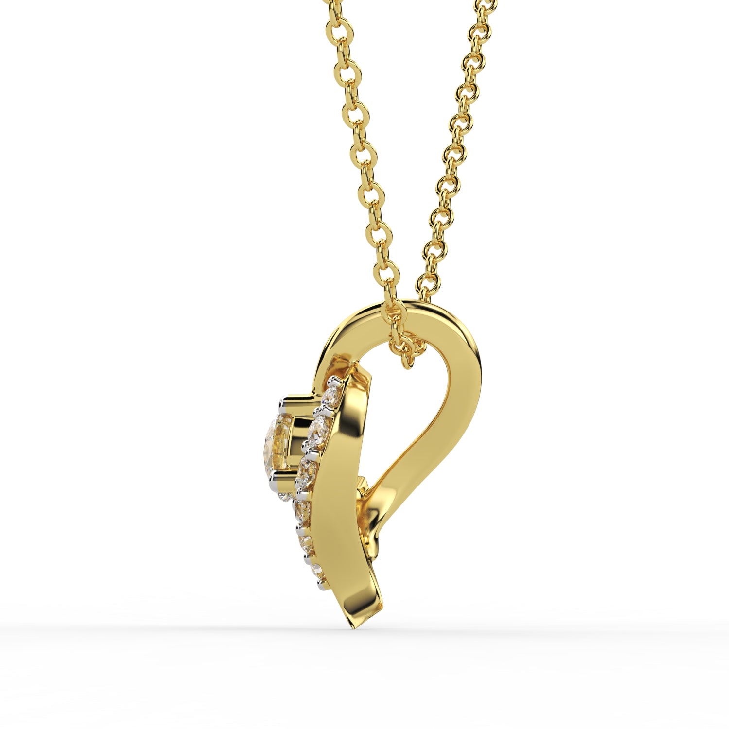 Elegant Wave Diamond Pendant Necklace