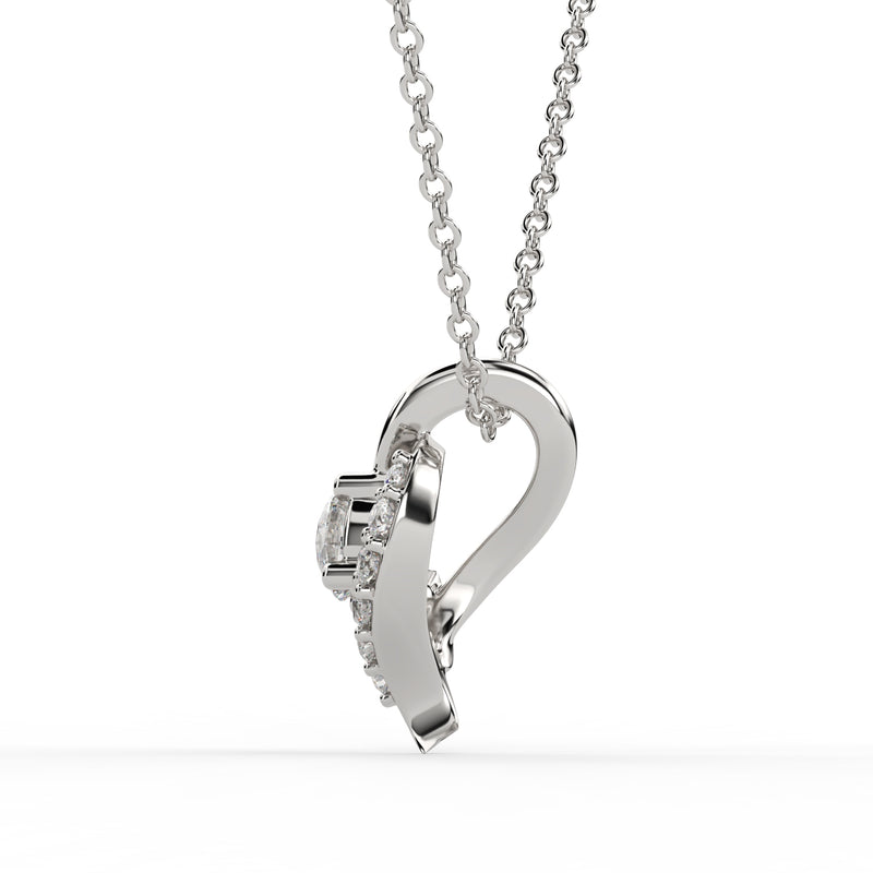 Elegant Wave Diamond Pendant Necklace