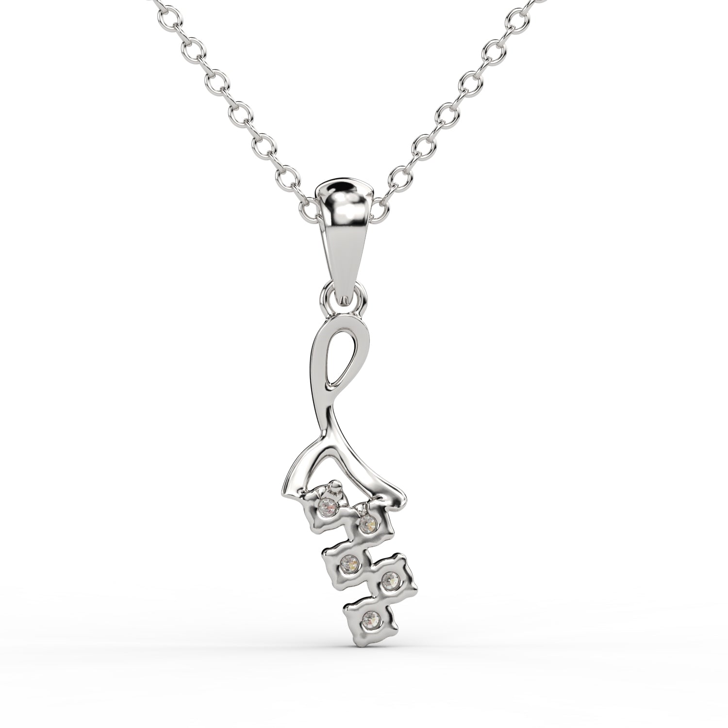 Fine jewelry gold diamond drop necklace