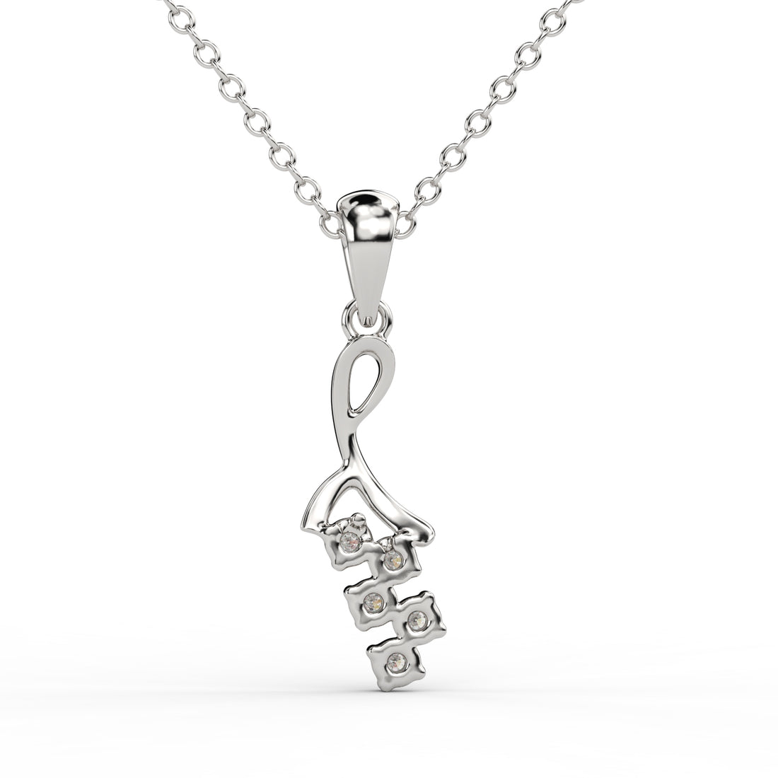 Fine jewelry gold diamond drop necklace
