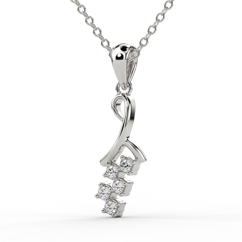 Curved Diamond Pendant 