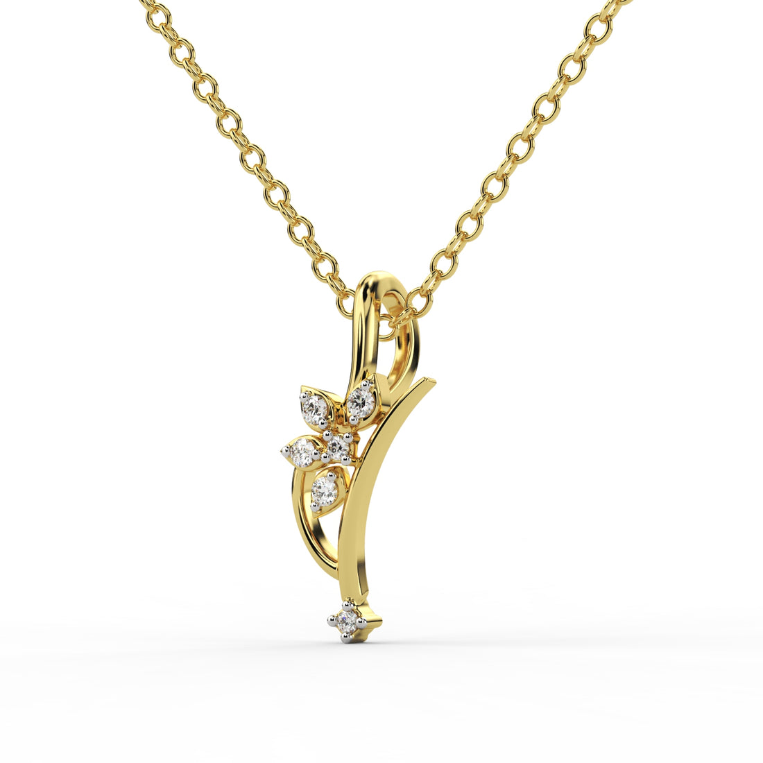 Floral Diamond Cluster Wedding Pendant